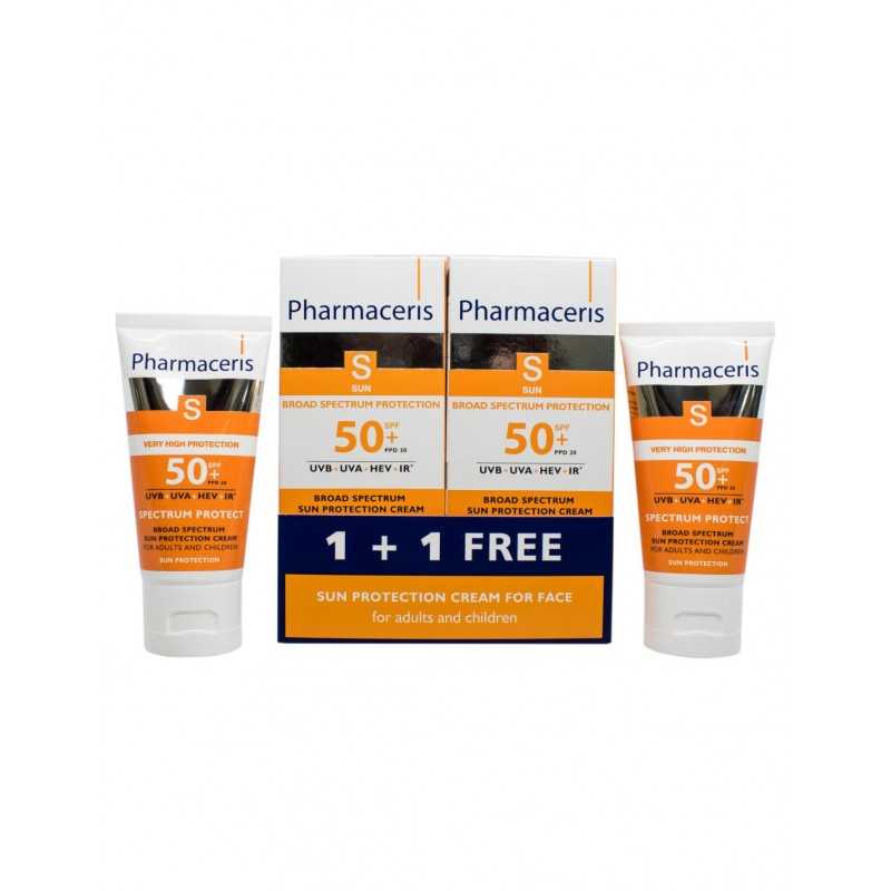 Pharmaceris - S sun broad spectrum protection cream spf50+ 50ml + 1 gratuit