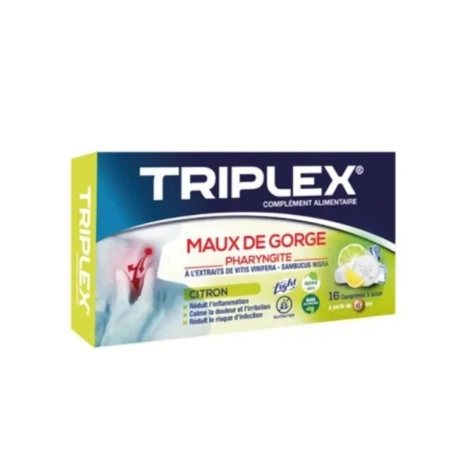 TRIPLEX MAUX DE GORGE CITRON 16 COMPRIMES