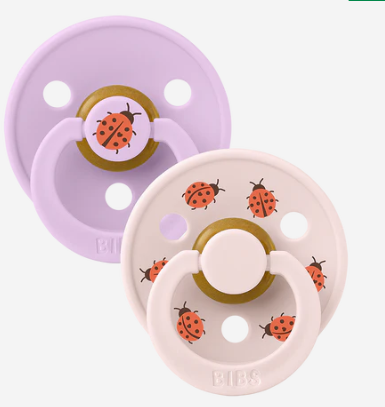 bibs sucette studio colour ladybug latex size  1  - Violet Sky/Petal pack de 2