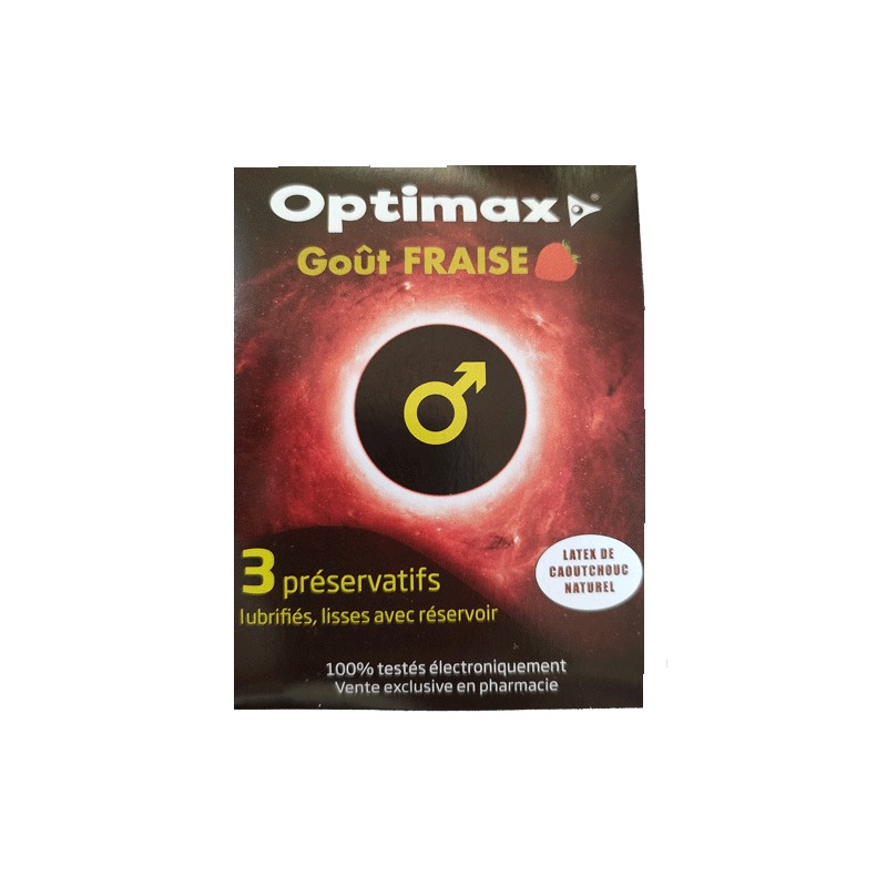 OPTIMAX PRESERVATIF FRAISE BT/03