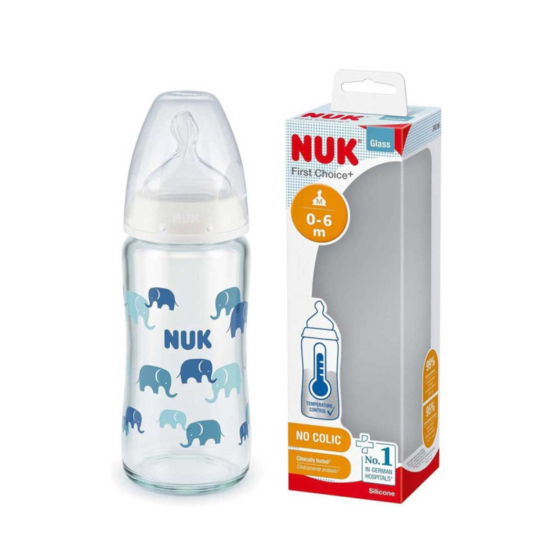 NUK First Choice - biberon en verre - 0-6m - 240ml