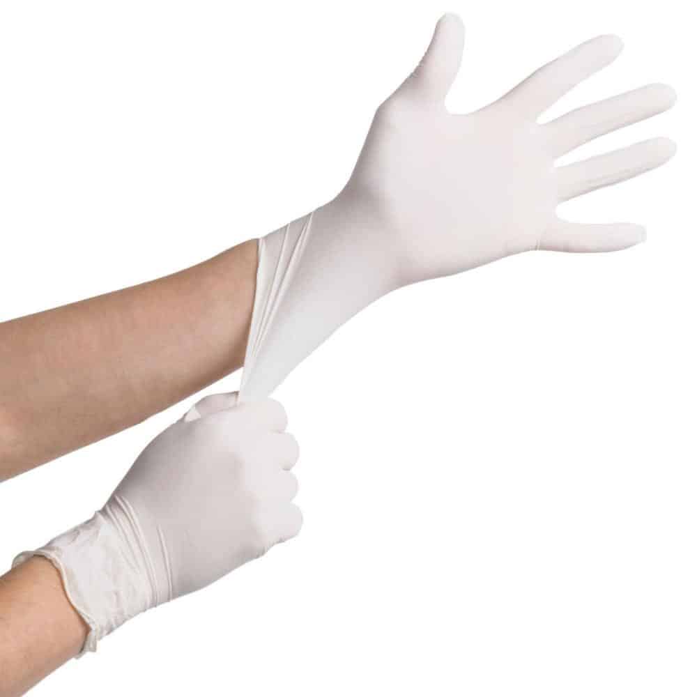 gants latex d'examen blanc bte de 100pcs