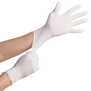 gants latex d'examen blanc bte de 100pcs